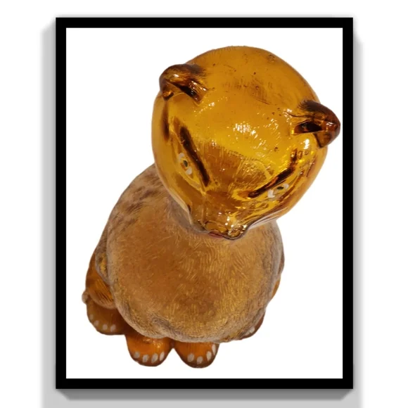 1950s Italian Amber Glass Cat Wine Decanter - Picture 9 of 10